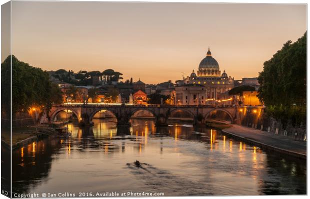 Sunset on the Tiber, Rome Canvas Print by Ian Collins
