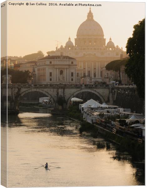 Dusk on the Tiber, Rome Canvas Print by Ian Collins