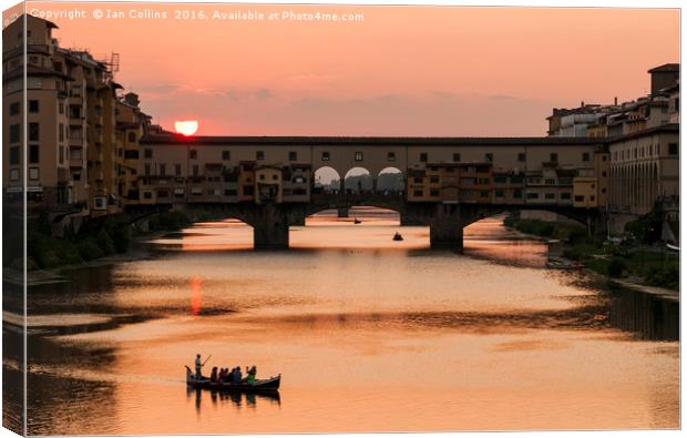 Ponte Vecchio Sunset, Florence Canvas Print by Ian Collins