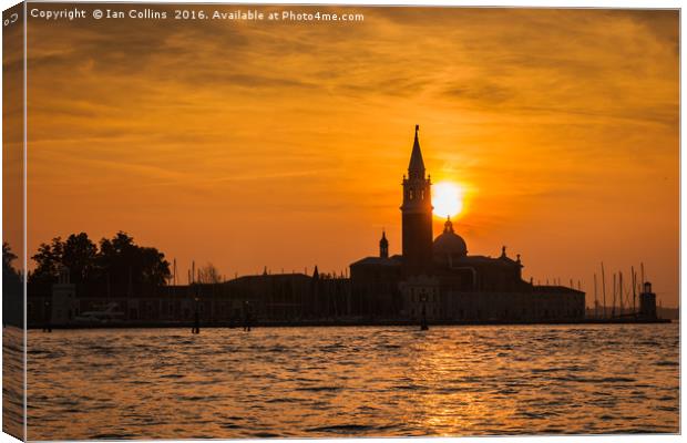 San Giorgio Maggiore at Sunset, Venice Canvas Print by Ian Collins
