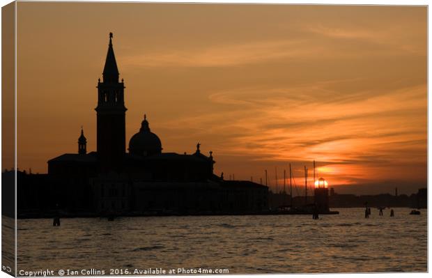 Sunset Behind San Giorgio Maggiore Canvas Print by Ian Collins