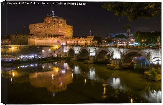 Castel Sant'Angelo on a Summer Night Canvas Print by Ian Collins
