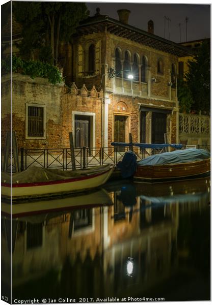 A Calm Canal, Venice Canvas Print by Ian Collins