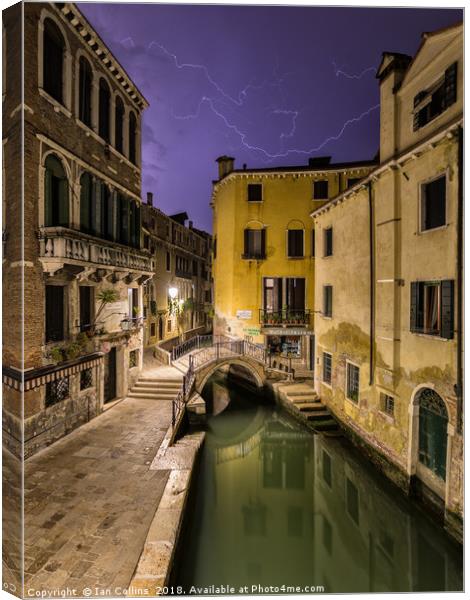 Lightning over Venice Canvas Print by Ian Collins