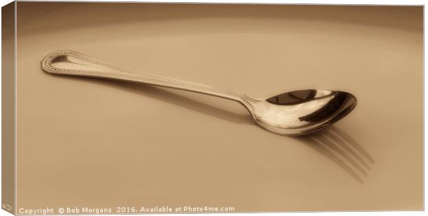 Cutlery Reflection                                 Canvas Print by Bob Morgans