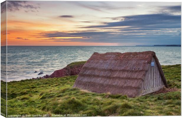 Seaweed Drying Hut, Freshwater West, Pembrokeshire Canvas Print by Dan Santillo