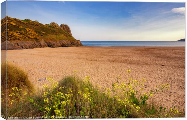 Tor Bay and Great Tor, Gower Canvas Print by Dan Santillo