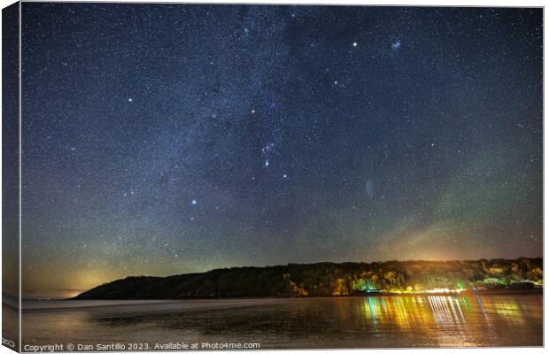 Oxwich Bay on Gower at Night Canvas Print by Dan Santillo