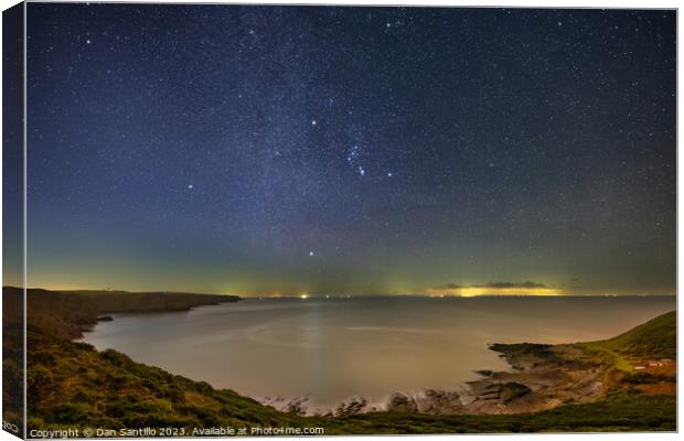 Fall Bay on Gower in Wales at Night Canvas Print by Dan Santillo
