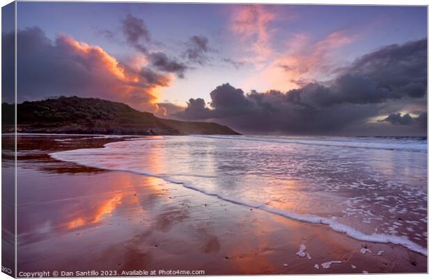Caswell Bay Sunrise on Gower, Wales Canvas Print by Dan Santillo