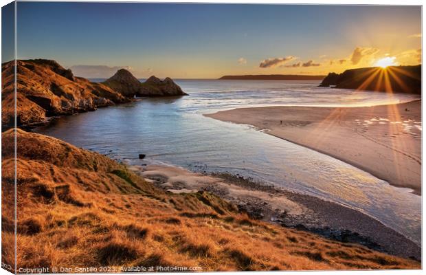 Three Cliffs Bay, Gower Canvas Print by Dan Santillo