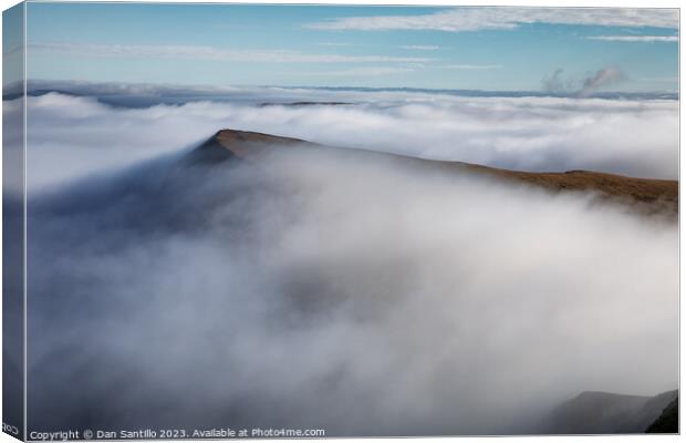 Cribyn in the clouds, Brecon Beacons Canvas Print by Dan Santillo