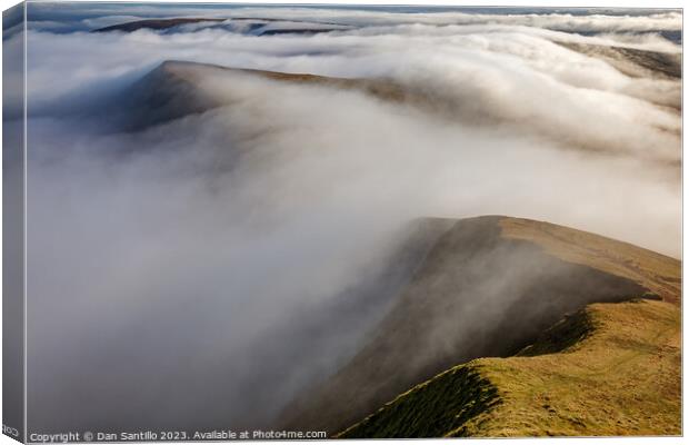 Cribyn in the clouds, Brecon Beacons Canvas Print by Dan Santillo
