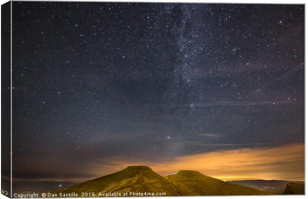 Corn Du and Pen y Fan at Night Canvas Print by Dan Santillo