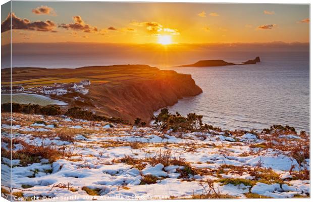 Worms Head, Rhossili Bay, Gower Canvas Print by Dan Santillo