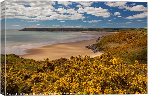 Tor Bay and Oxwich Bay, Gower, Wales Canvas Print by Dan Santillo