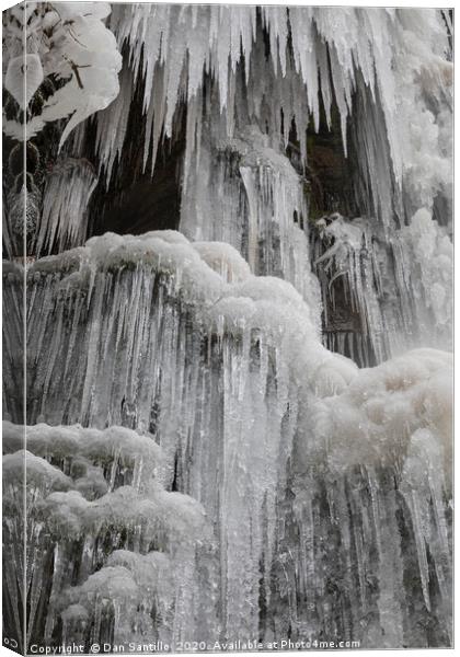 A Frozen Melincourt Waterfall, Resolven Canvas Print by Dan Santillo