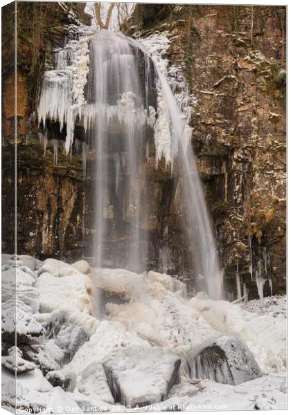 A Frozen Melincourt Waterfall, Resolven Canvas Print by Dan Santillo