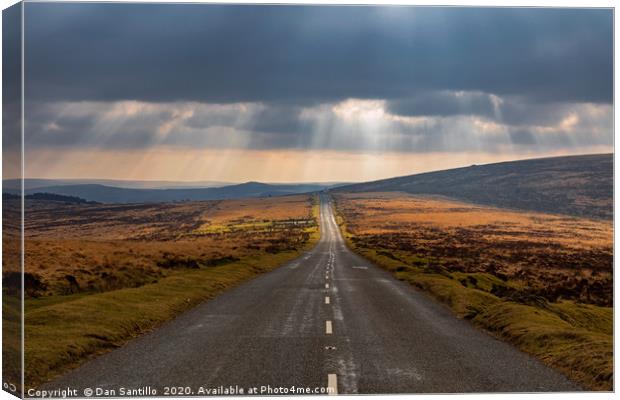 A moody road in the Dartmoor National Park Canvas Print by Dan Santillo