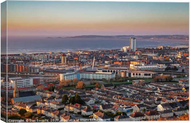 Swansea from Kilvey Hill Canvas Print by Dan Santillo