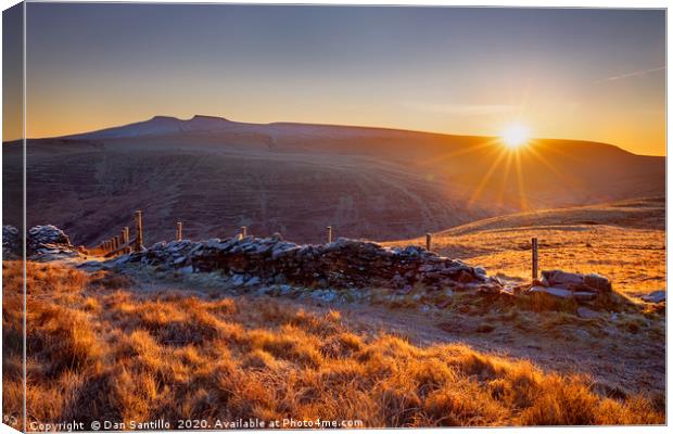 Pen y Fan and Corn Du from Craig Cerrig Gleisiad Canvas Print by Dan Santillo