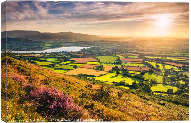 Llangorse Lake from Mynydd Llangorse Canvas Print by Dan Santillo