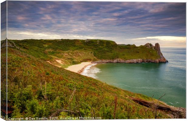 Great Tor and Tor Bay, Gower Canvas Print by Dan Santillo