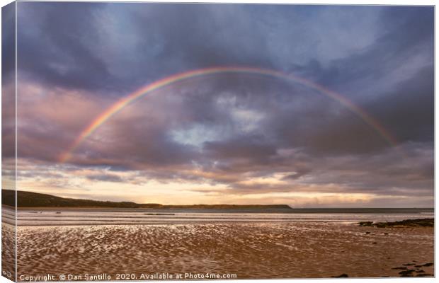 Oxwich Bay Rainbow, Gower Canvas Print by Dan Santillo
