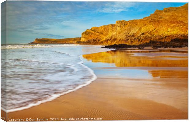 Mewslade Bay, Gower, Wales Canvas Print by Dan Santillo