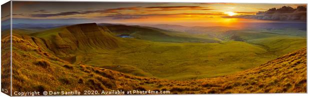 Llyn y Fan Fach and Picws Du, Carmarthen Fan, Brec Canvas Print by Dan Santillo