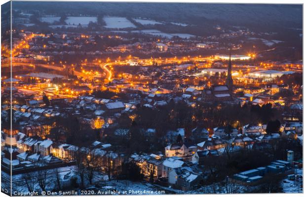 Pontardawe from Elephant Rock, Pontardawe, Wales  Canvas Print by Dan Santillo