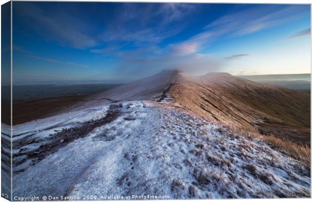 Corn Du and Pen y Fan from Bwlch Duwynt, Brecon Be Canvas Print by Dan Santillo