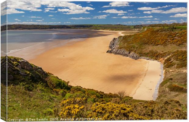 Tor Bay and Little Tor, Gower, Wales Canvas Print by Dan Santillo
