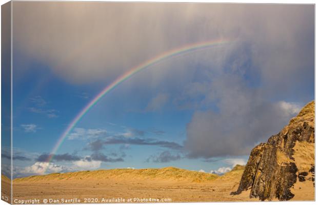 Broughton Bay Rainbow, Gower Canvas Print by Dan Santillo
