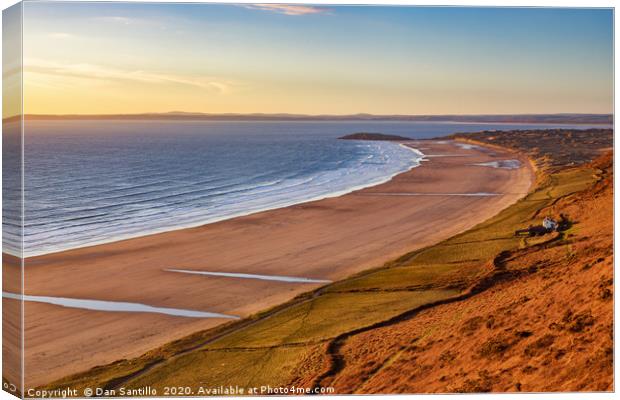 Llangennith and Burry Holms, Gower Canvas Print by Dan Santillo