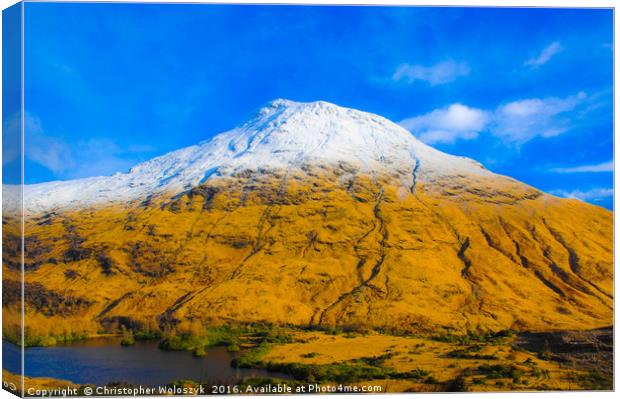 The Mountains of Glen etive Canvas Print by Christopher Woloszyk