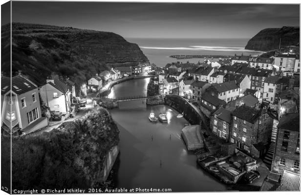 Staithes at Dusk Canvas Print by Richard Whitley