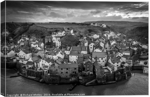 Staithes Village Canvas Print by Richard Whitley