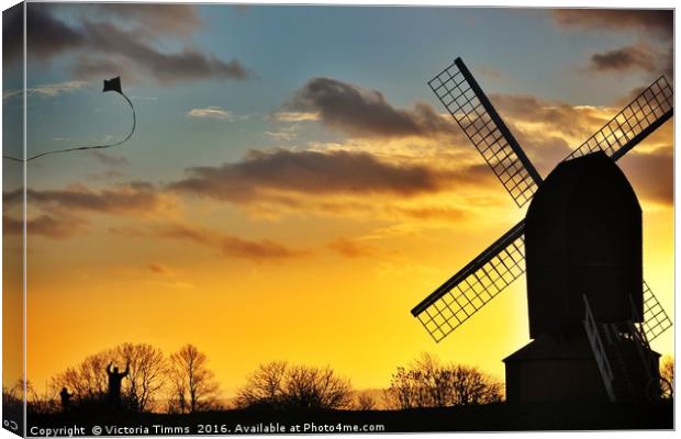 Sunset at Brill Windmill Canvas Print by Victoria Timms