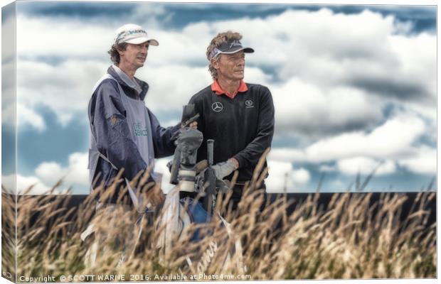 BERNHARD LANGER GOLFER Canvas Print by SCOTT WARNE