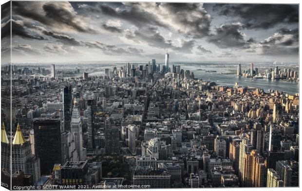 New York From Above Canvas Print by SCOTT WARNE