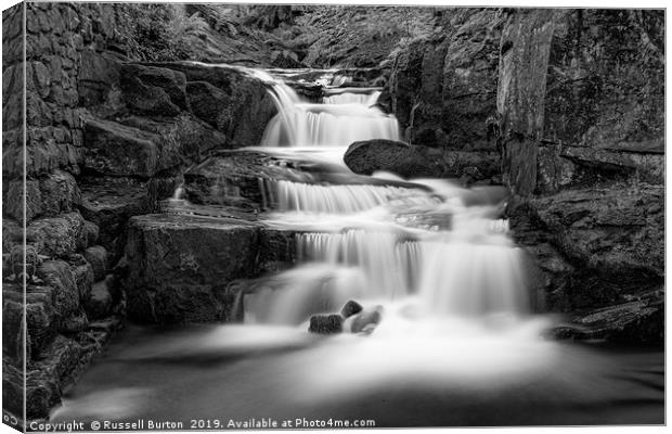 Lumsdale Mill lower falls Canvas Print by Russell Burton