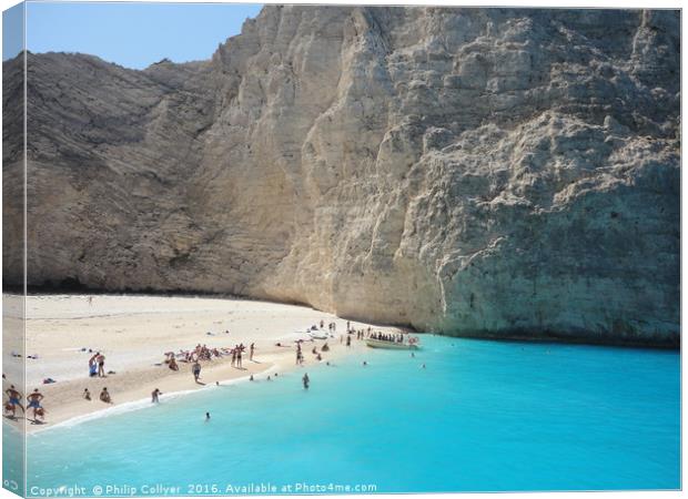 Navagio Beach, Zakinthos                         Canvas Print by Philip Collyer