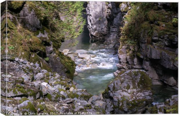 The Bottom of the Coquihalla Canyon, Hope, BC Canvas Print by Chris Langley