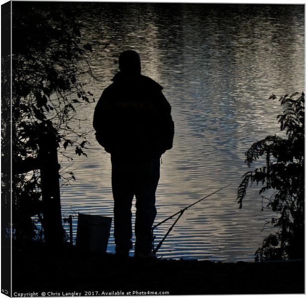Fishing the Dusk Canvas Print by Chris Langley
