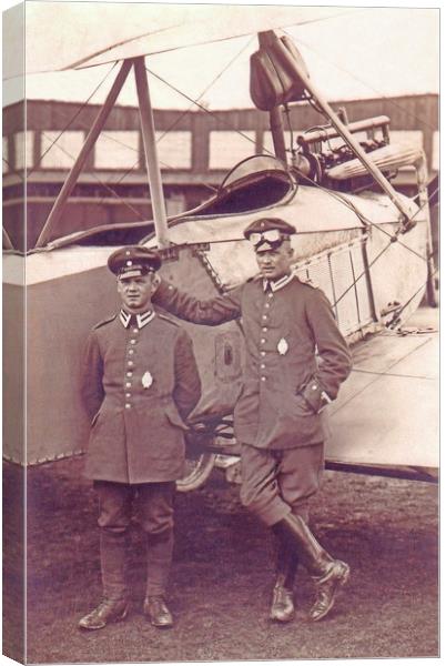 WW1 Bavarian Pilot & his Gunner Canvas Print by Chris Langley