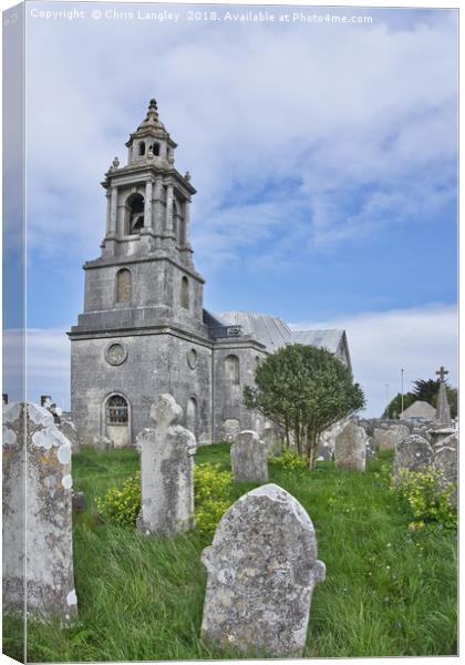 Abandoned Church of St George, Portland, Dorset Canvas Print by Chris Langley