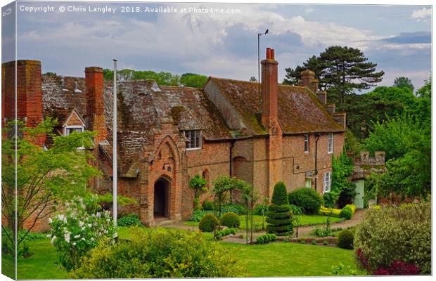 ALMSHOUSES AT EWELME, OXFORDSHIRE Canvas Print by Chris Langley