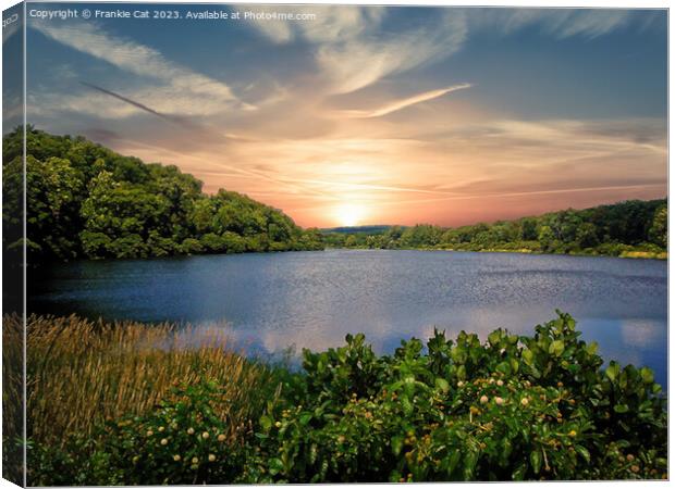 Sunset at Shepherd Mountain Lake Canvas Print by Frankie Cat