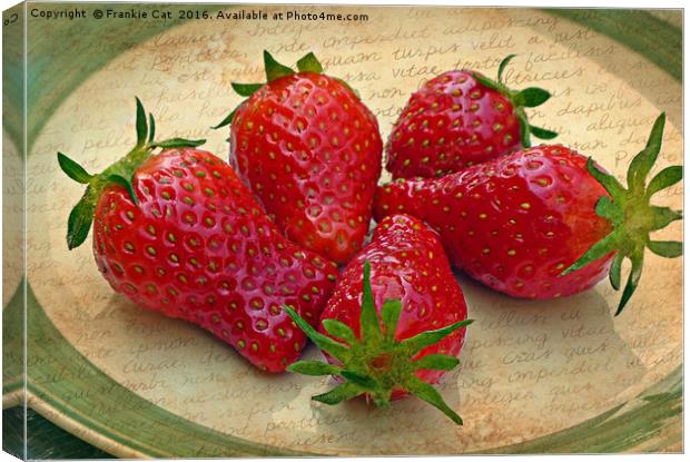 Still Life with Strawberries Canvas Print by Frankie Cat
